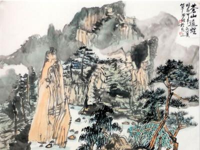 單明波畫作《蒼山遠煙》入成功書畫網（微）拍第七十六期
