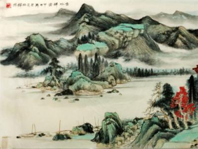 程振鐸山水畫作入拍成功書畫網（微）拍七十七期拍賣