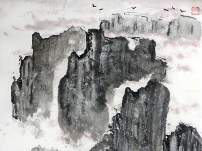 李憲潤山水作品入拍成功書畫網（微）拍七十七期拍賣