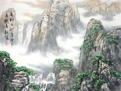 張凌超山水畫參拍成功書畫網（微）拍第七十八期拍賣