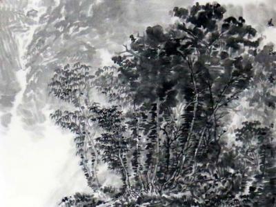 羅煒山水作品《風過春林》入選成功書畫網（微）拍第七十