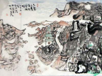 包洪波山水畫再次上拍成功書畫網（微）拍