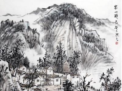 楊昶元畫作《家山曉色》上拍成功書畫網(wǎng)（微）拍第八十期