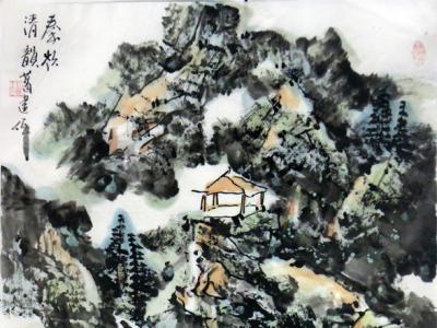 葛建偉山水畫作入拍成功書畫網（微）拍第八十期拍賣
