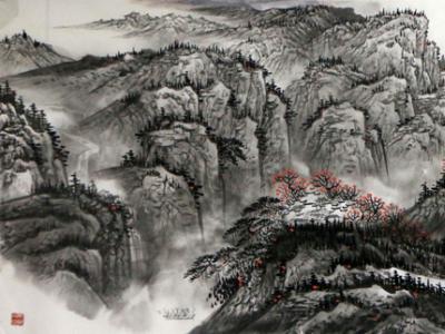 何仁誥山水畫作入拍成功書畫網（微）拍第八十一期拍賣