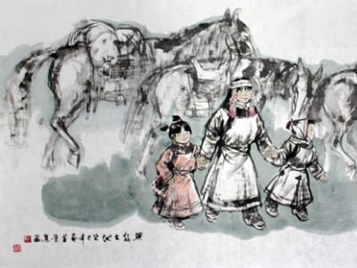 姜榮慧人物畫作入拍成功書畫網（微）拍第八十一期拍賣