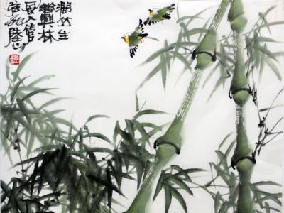 陸山花鳥畫作入拍成功書畫網（微）拍第八十五期拍賣