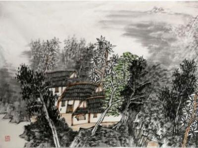 孫奕畫作《云山看景》入成功書畫網（微）拍第八十六期拍