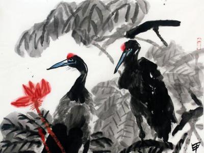 樊昌哲大寫意花鳥作品入成功書畫網（微）拍第八十六期拍