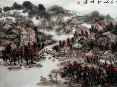 段新明山水作品入拍成功書畫網（微）拍第八十七期拍賣