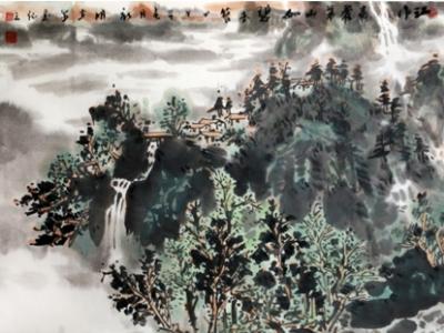 段新明山水畫作入拍成功書畫網（微）拍第八十八期拍賣