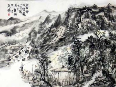 顏景龍山水畫作入拍成功書畫網(wǎng)（微）拍第八十九期拍賣