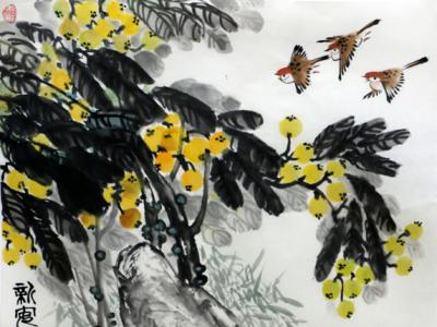 朱秀坤花鳥畫作入成功書畫網(wǎng)（微）拍第八十九期拍賣