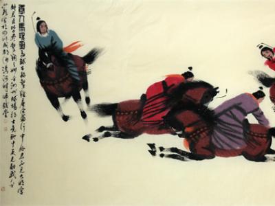 曹小欽鞍馬畫作入成功書畫網(wǎng)（微）拍第八十九期拍賣