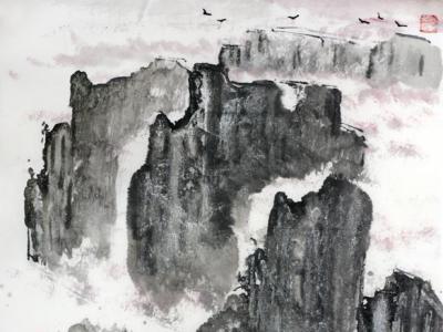 李憲潤山水上拍成功書畫網（微）拍第八十九期拍賣