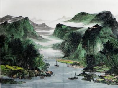 張馨月山水畫作入拍成功書畫網（微）拍第九十期拍賣
