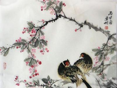 逄建明花鳥畫作入拍成功書畫網（微）拍第九十期拍賣