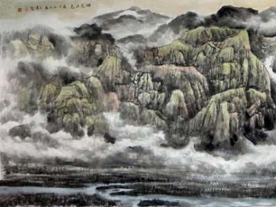 徐子清畫作《湖光山色》入成功網(wǎng)（微）拍五十九期