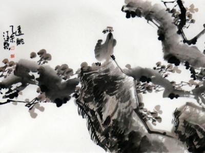 胡海藝花鳥畫作《遠(yuǎn)眺》入成功網(wǎng)（微）拍五十九期