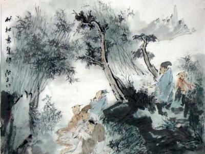 顧平《竹林書生朗朗》入拍成功書畫網(wǎng)（微）拍第五十九期