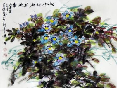 張萬琪花鳥入拍成功書畫網（微）拍第六十期拍賣