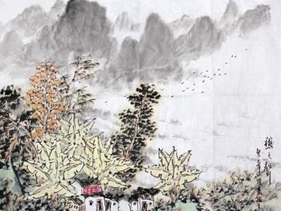 汕頭畫院副秘書長丁成坤畫作再入成功書畫網（微）拍