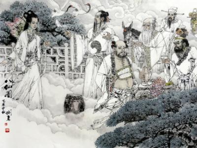 閻真《八仙圖》入拍成功書畫網（微）拍第六十一期拍賣