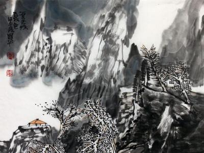 楊國平山水畫作入成功書畫網（微）拍第六十六期
