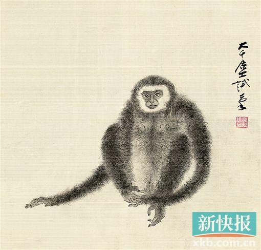 高奇峰筆下的猴子帶有人性化傾向