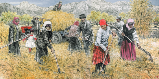 	《帕米爾金秋》 400cm×200cm  2011