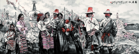 	《高原紅》 360cm×145cm 2010