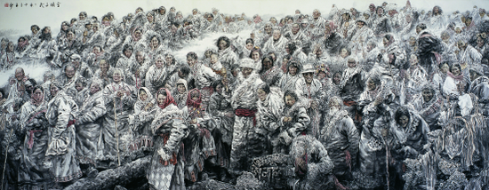 	《雪域子民》 550cm×220cm 2007