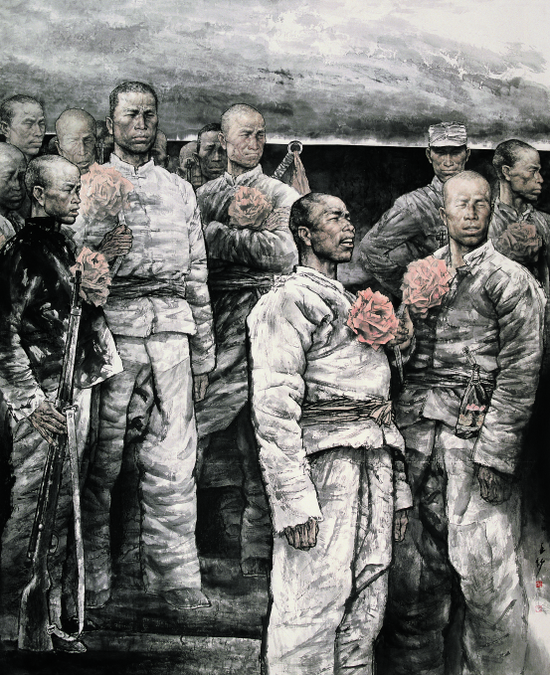 《熱血男兒》 235cm×175cm 1999　　（第9屆全國美展銀獎(jiǎng)）