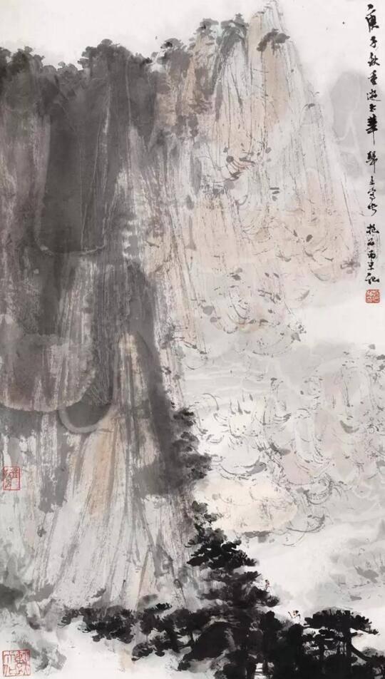 傅抱石1960年作探幽圖設(shè)色紙本