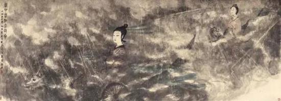 傅抱石1954年作云中君和大司命設(shè)色紙本