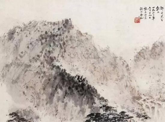 傅抱石1960年作唐人詩意設(shè)色紙本