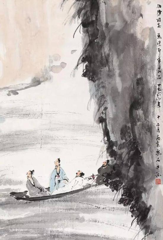 傅抱石1962年作赤壁懷古設(shè)色紙本