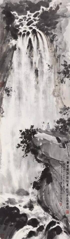 傅抱石 1962年作 疑是銀河落九天 設(shè)色紙本