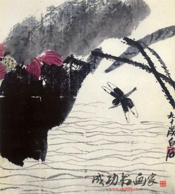 齊白石的《荷花蜻蜓圖》賞析(圖)
