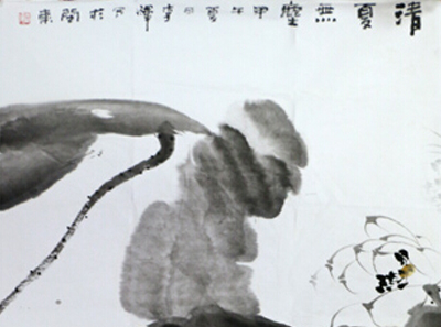 水墨寫就一池荷 淡妝白蓮紙上香——成功書畫網（微）拍第九十四期拍賣李輝畫作賞析