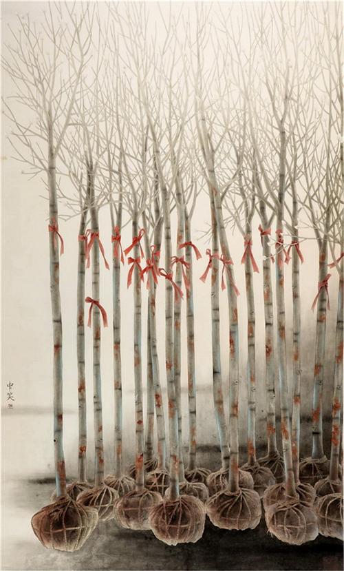 《紅絲帶》173×93cm