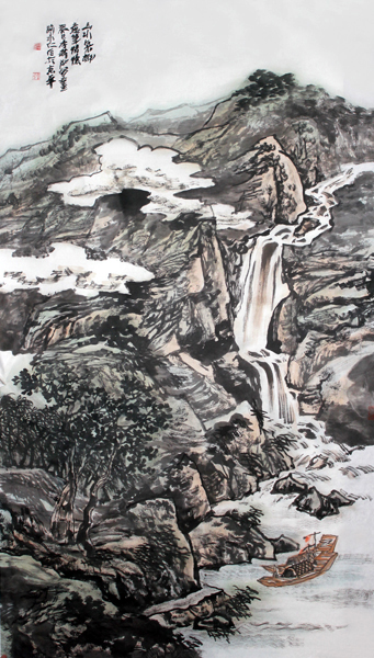 路永仁山水畫作品入成功網（微）拍九十五期