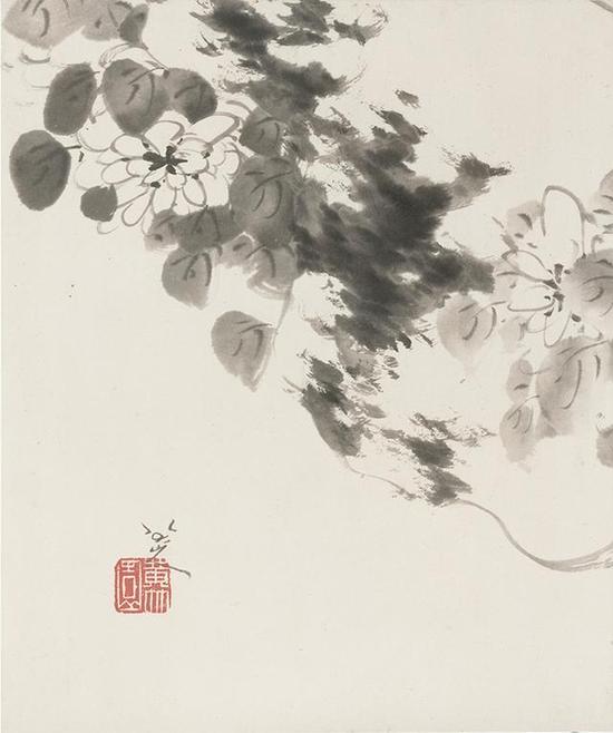 八大山人《花鳥山水圖冊》，紙本水墨，36.5×30.5cm，清，故宮博物院藏
