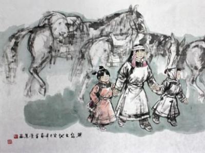 姜榮慧先生人物畫作入成功書畫網（微）拍第九十七期拍賣