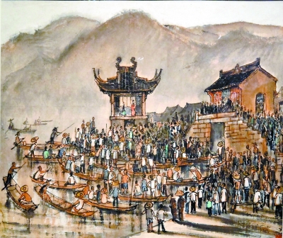 《紹興社戲》   李可染 作