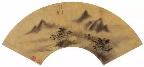 柳如是《煙雨山村》