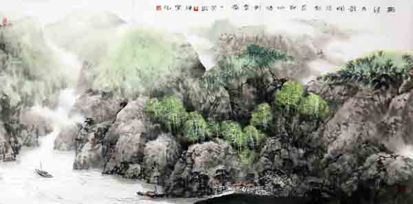 張連貴山水畫上拍成功書畫網（微）拍第九十七期拍賣