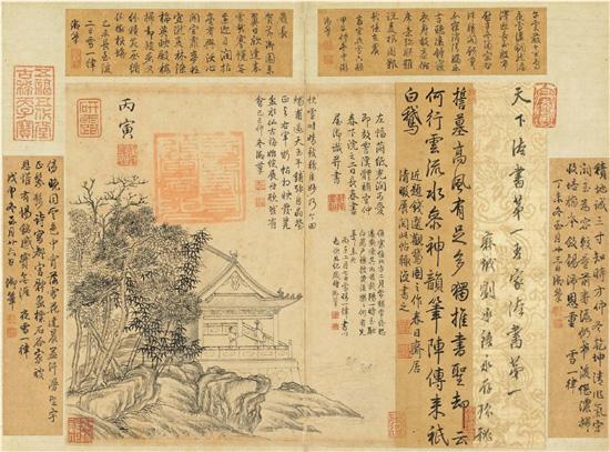 《快雪時晴帖》上的乾隆題識與摹繪