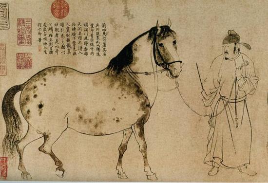 李公麟《五馬圖》（局部）