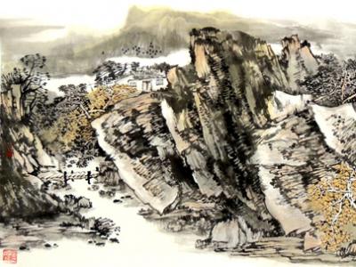 沂蒙秋光醉山河——鑒長春畫作入成功書畫網(wǎng)（微）拍第九十八期拍賣